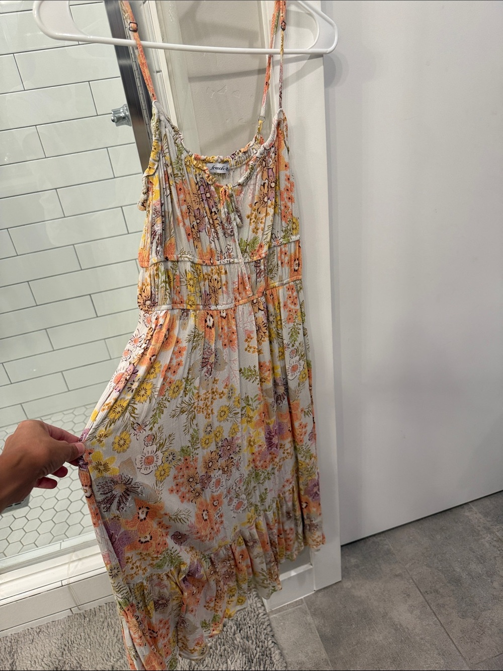 French Quarter White Floral Maxi Dress with pockets